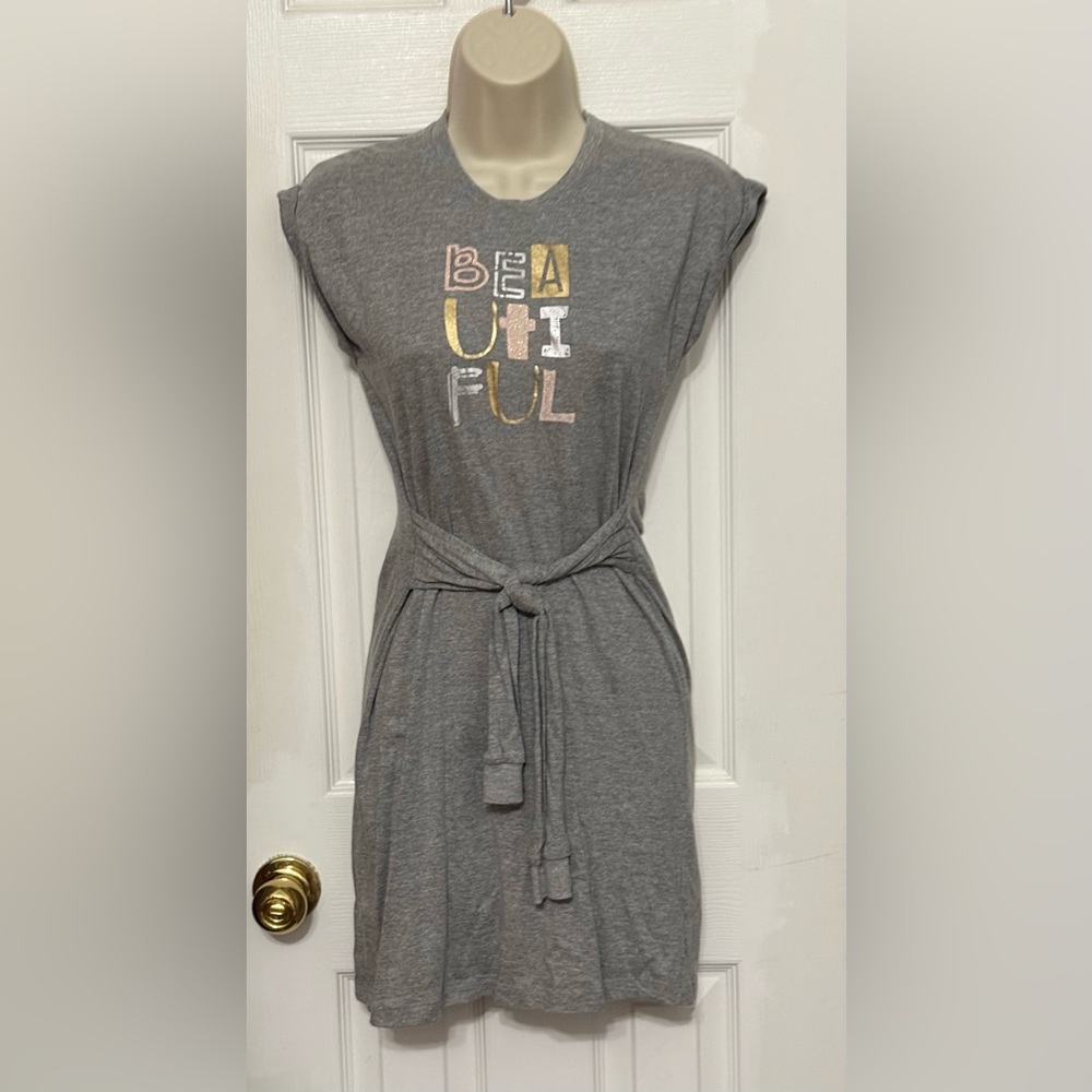 Blu by Blu Tie Front Dress Beautiful Grey Sz 14
